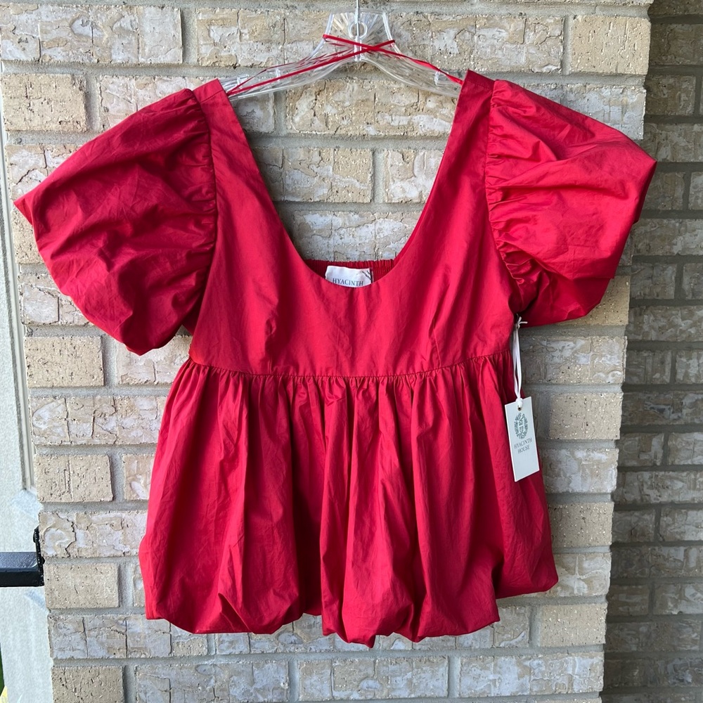 Hyacinth House Red Bubble Blouse